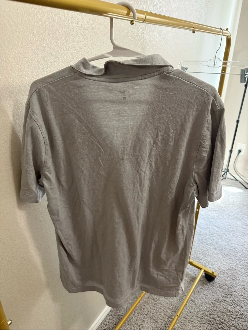 Nike Grey Polo with Purple Trim and Tigers Logo